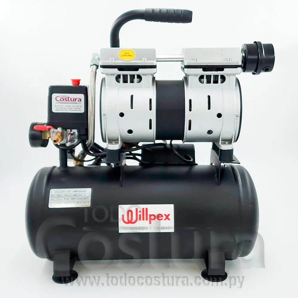 COMPRESOR SILENCIOSO (12 LITROS - 1 CABEZAL 480W) WILLLPEX GDG12